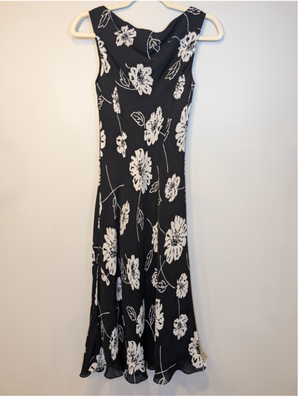 90s Jones New York 100% Silk Whimsygoth Floral Slip Maxi Dress Tag 6 Fits 2/4 - Picture 5 of 6